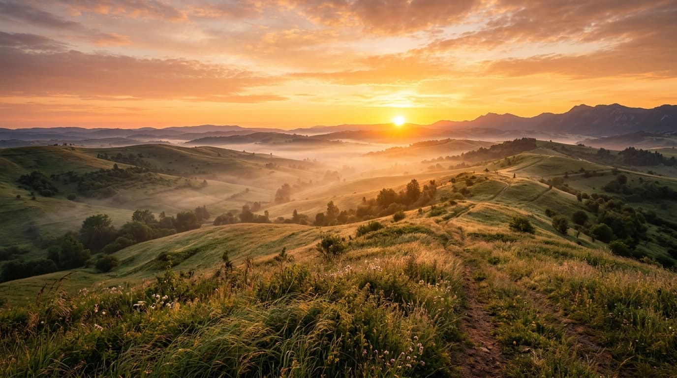 Amanhecer nas colinas